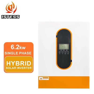 Pure Sine Wave 6.2KW Inverter Hybrid 48V MPPT Mode Pengisian On/Off Grid Inverter Surya Hybrid