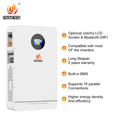 100Ah 5.12kw baterai penyimpanan energi rumah Energi surya penyimpanan Sistem baterai lifepo4 baterai lithium penyimpanan energi