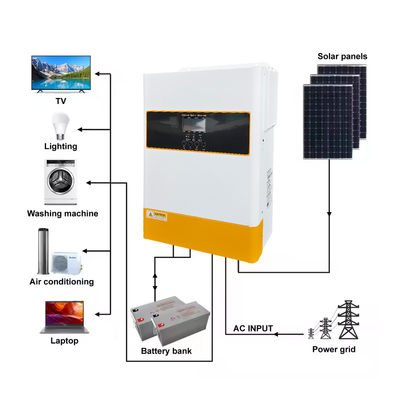 230VAC 6.2kw Hybrid Solar Inverter dengan pengontrol MPPT dan Pure Sine Wave Output 48V