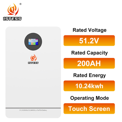 10.24kwh 51.2V 200Ah Baterai penyimpanan energi rumah dengan kapasitas Lithium Ion Kimia dan 6000 Siklus