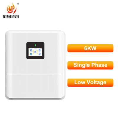 Inverter surya hibrida 6kW efisiensi tinggi dengan MPPT ganda untuk cadangan baterai asam timbal lithium