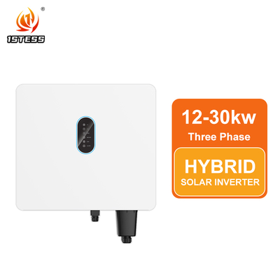 IP66 120-800V Baterai Tegangan Tinggi Gelombang Sinus Murni 20kW 25kW 30kW MPPT Inverter Surya Tiga Fase