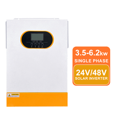 Inverter Surya Hibrida 24V 3.5kW Efisiensi Tinggi 48V 5.5kw 6.2kw Inverter Surya Gelombang Sinus Murni Pengisi Daya MPPT