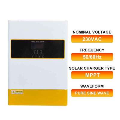 48V 6.2kW Hybrid Solar Inverter Single Phase Pure Sine Wave Off Grid Solar Inverter MPPT Dibangun di Wifi Remote Monitoring