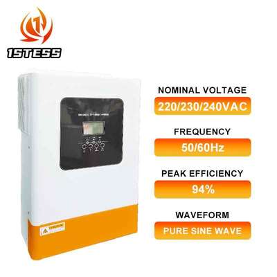 Inverter Surya Hibrida Gelombang Sinus Murni Fase Tunggal 48V 5.5kw 6.2kw MPPT Off Grid dengan Arus Pengisian AC Tinggi