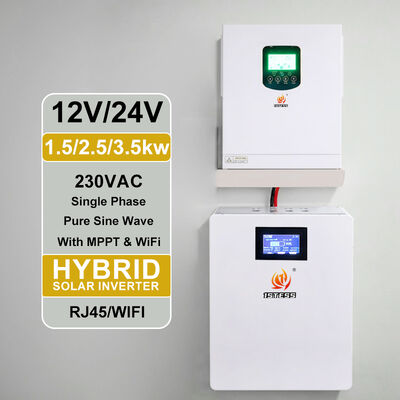 1500W 24V and 2500W 24V Off Grid Hybrid Inverter Pure Sine Wave MPPT Single Phase Low Voltage Battery Solar System