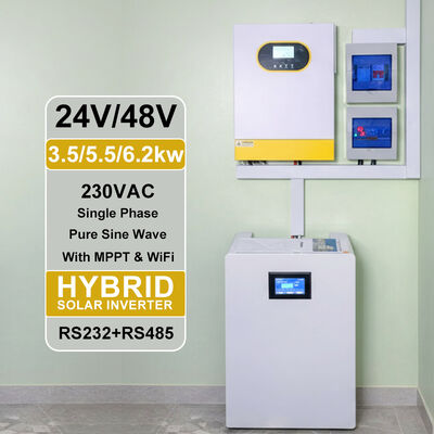 1.5KW 24V Hybrid Inverter Pure Sine Wave MPPT 60A Solar Charger Single Phase 230VAC Output for PC and Household Appliances