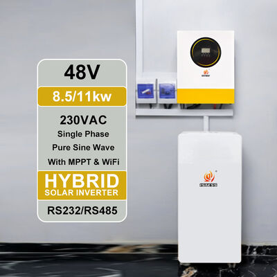 8500W 48V Baterai Pure Sinus Wave MPPT Inverter Surya Tidak Ada Dukungan Baterai 140A Pengisi daya