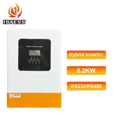 48V 5.5kW Off Grid Hybrid Inverter Single Phase Pure Sine Wave MPPT 60-500V Tegangan Tinggi PV Input 500Vdc Max