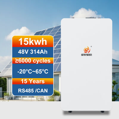 Baterai lithium 15kWh 48V yang dipasang di rak untuk sistem inverter hibrida off-grid